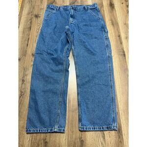 Full Blue Jeans Men's Size 34 Blue Denim Carpenter Mid Rise Straight Pockets